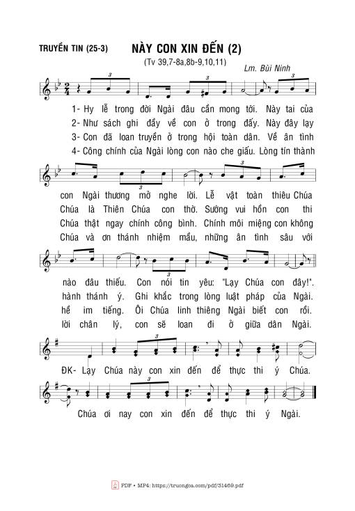 Sheet PDF of Thánh Vịnh 39, Này Con Xin Đến (2
