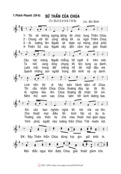 Sheet PDF of Thánh Vịnh 33, Sứ Thần Của Chúa