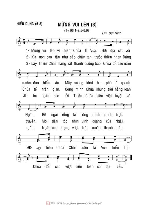 Sheet PDF of Thánh Vịnh 96, Mừng Vui Lên 3