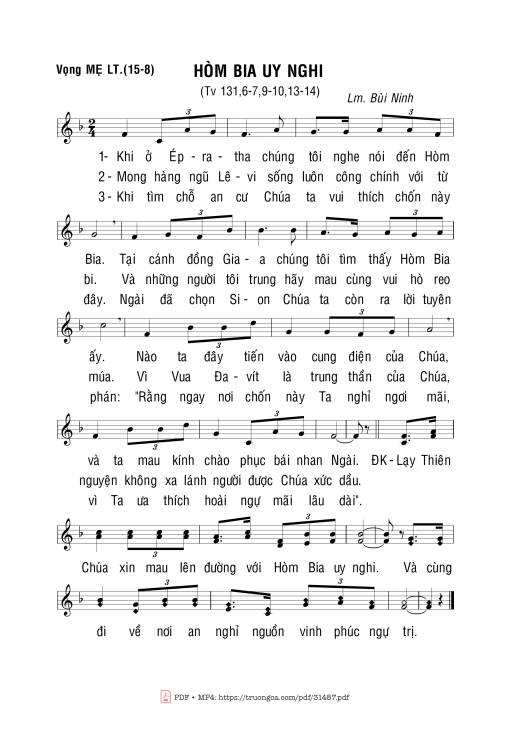 Sheet PDF of Thánh Vịnh 131, Hòm Bia Uy Nghi