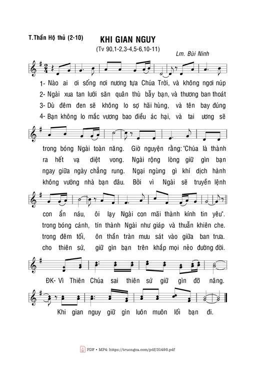 Thánh Vịnh 90, Khi Gian Nguy
