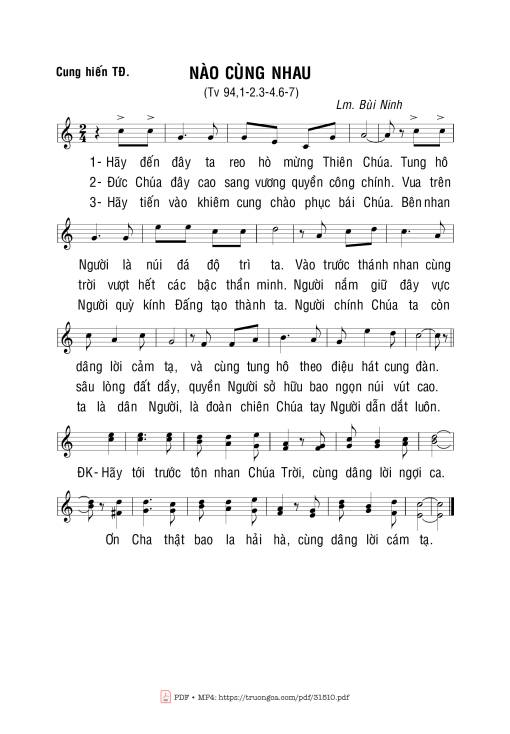 Sheet PDF of Thánh Vịnh 94, Nào Cùng Nhau