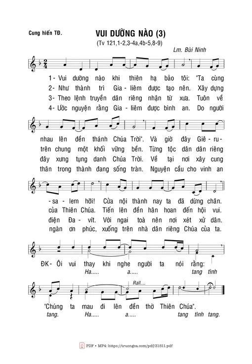 Sheet PDF of Thánh Vịnh 121, Vui Dường Nào (3