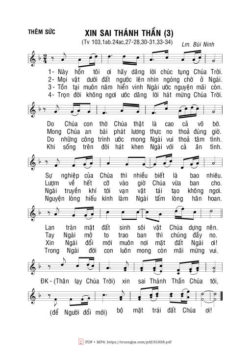 Sheet PDF of Thánh Vịnh 103, Xin Sai Thánh Thần (3