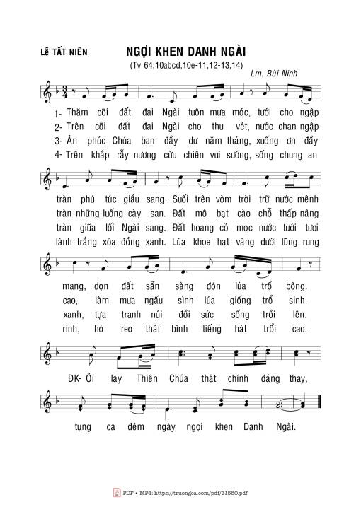 Sheet PDF of Ngợi Khen Danh Ngài
