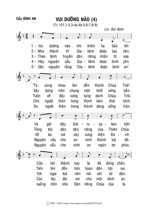 Sheet PDF of Thánh Vịnh 121, Vui Dường Nào (4