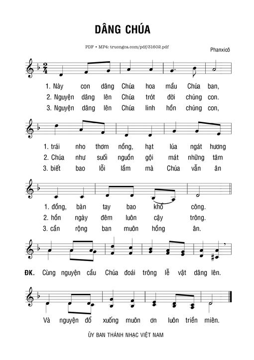 Dâng Chúa - Phanxico