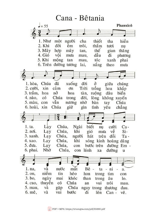 Sheet PDF of Cana – Bêtania