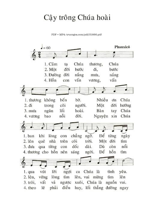 Sheet PDF of Cậy Trông Chúa Hoài