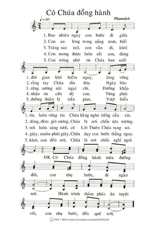 Sheet PDF of Có Chúa Đồng Hành