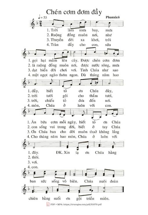 Sheet PDF of Chén Cơm Đơm Đầy