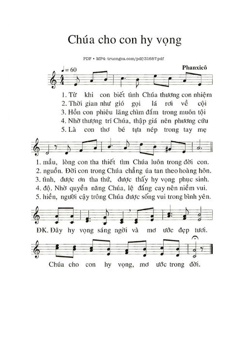 Chúa Cho Con Hy Vọng