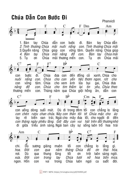 Sheet PDF of Chúa Dân Con Bước Đi