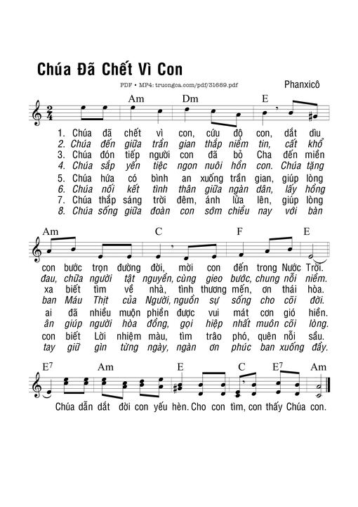 Chúa Đã Chết Vì Con