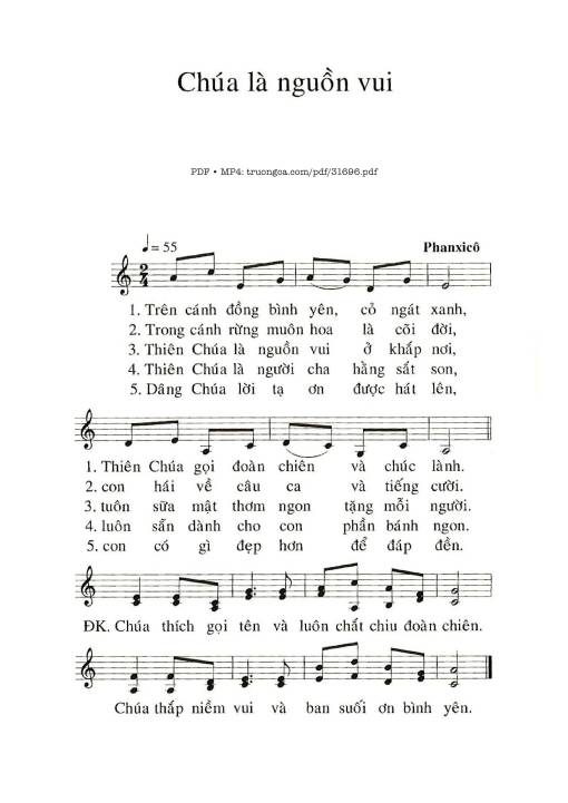 Sheet PDF of Chúa Là Nguồn Vui