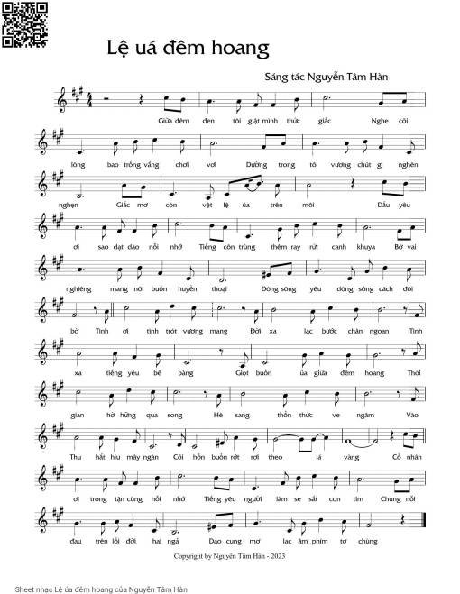 Sheet PDF of Lệ úa đêm hoang