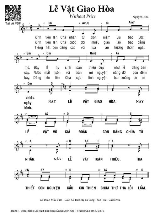 Sheet PDF of Lễ vật giao hoà