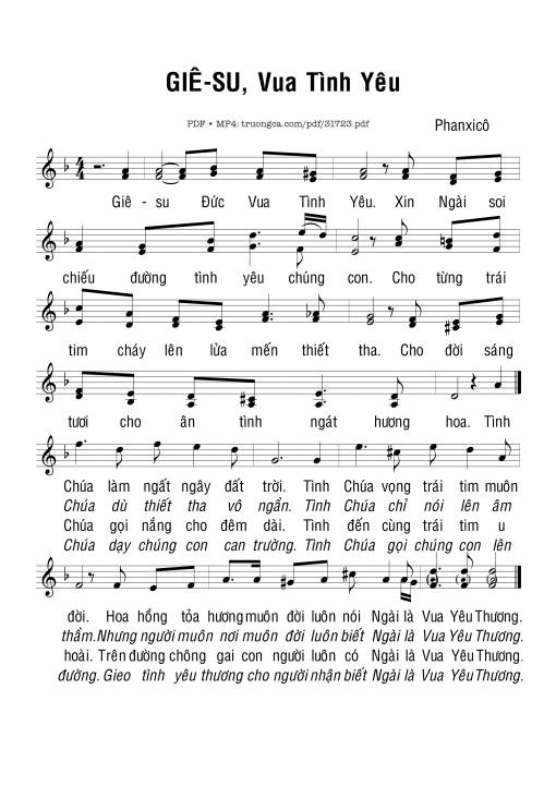 Sheet PDF of Giêsu Vua Tình Yêu
