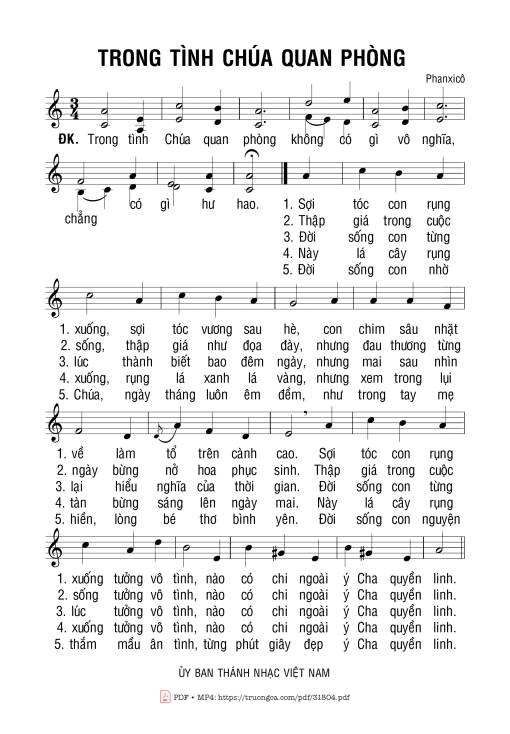 Sheet PDF of Trông Tình Chúa Quan Phòng