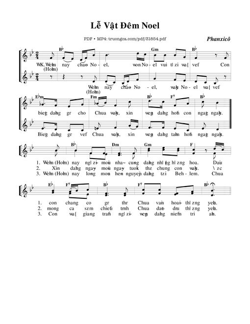 Sheet PDF of Lễ Vật Đêm Noel