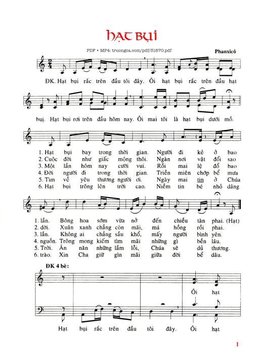 Sheet PDF of Hạt Bụi - Phanxico