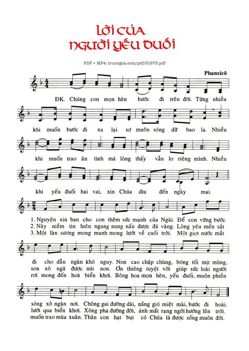 Sheet PDF of Lời Của Người Yếu Đuôi