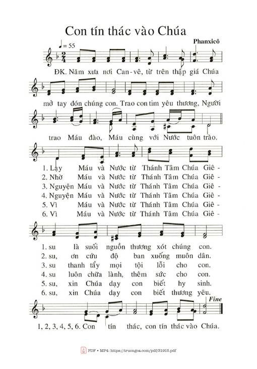 Sheet PDF of Con Tín Thác Vào Chúa