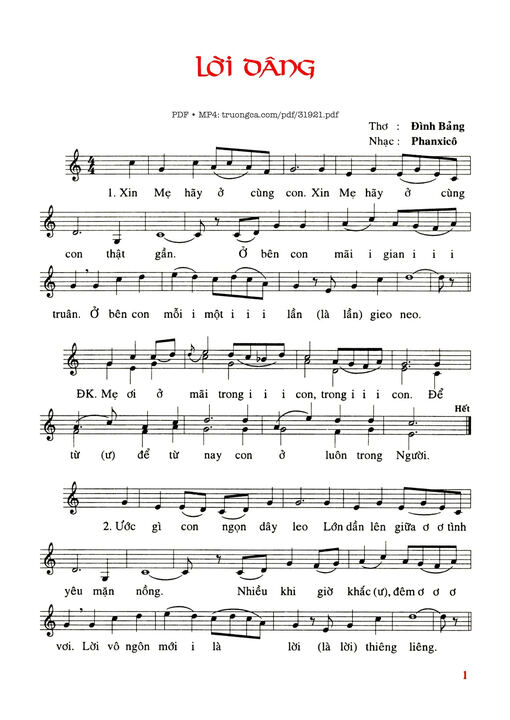 Lời Dâng - Phanxico