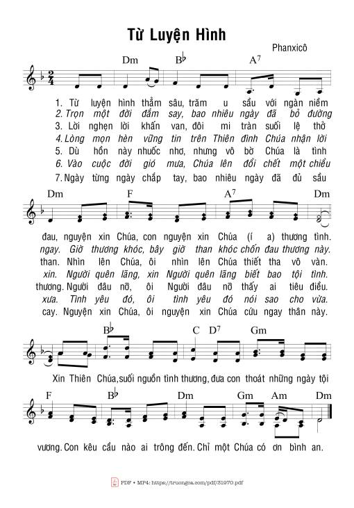 Sheet PDF of Từ Luyện Hình