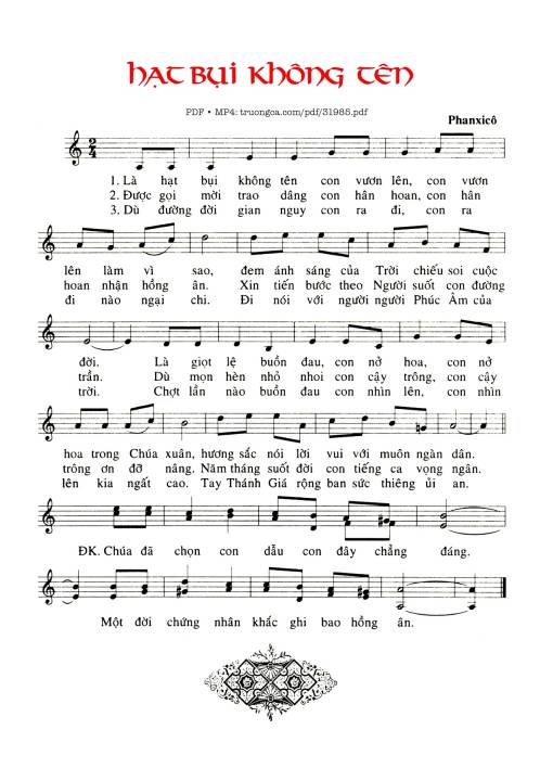 Sheet PDF of Hạt Bụi Không Tên