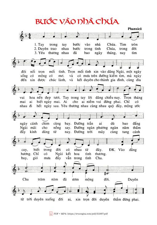 Sheet PDF of Bước Vào Nhà Chúa