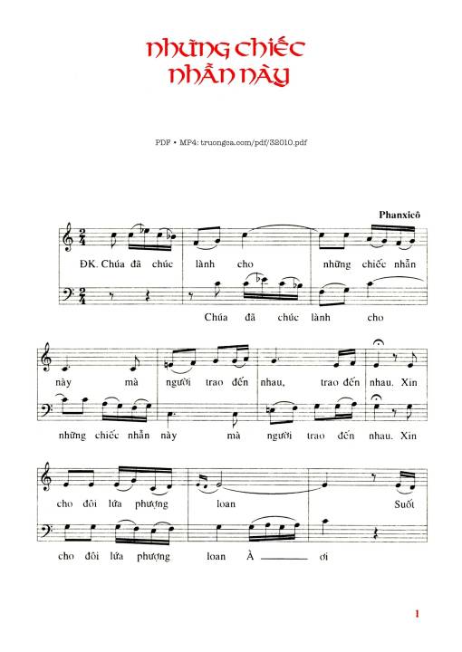 Sheet PDF of Những Chiếc Nhẫn Này