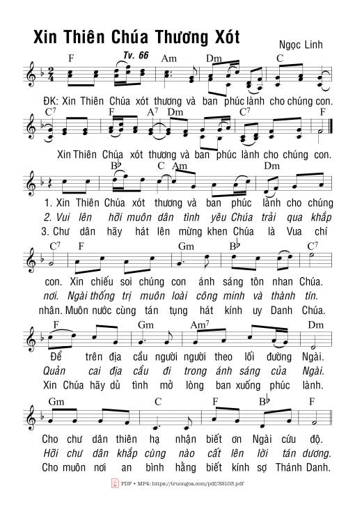 Sheet PDF of Thánh Vịnh 66, Xin Thiên Chúa Xót Thương