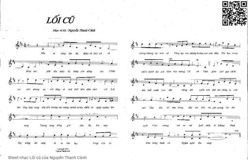 Sheet PDF of Lối cũ - Nguyễn Thanh Cảnh