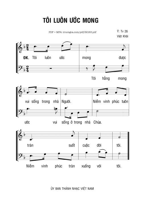 Sheet PDF of Thánh Vịnh 27, Tôi Luôn Ước Mong