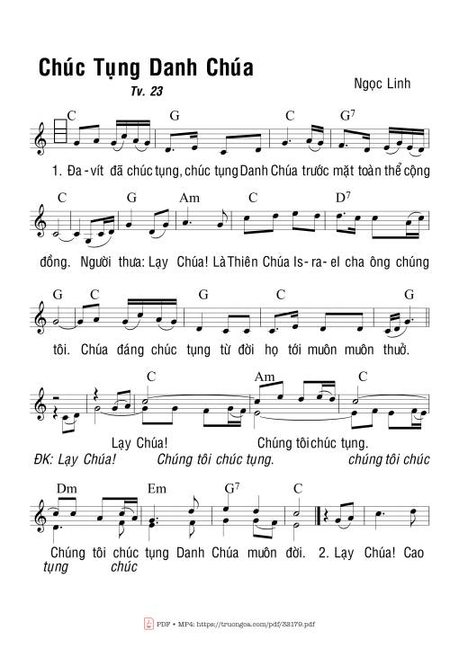 Sheet PDF of Chúc Tụng Danh Chúa