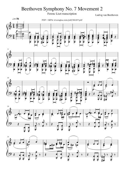 Beethoven Symphony No. 7 Movement 2 Piano