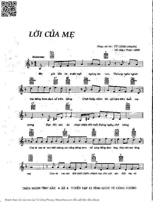 Sheet PDF of Lời của mẹ