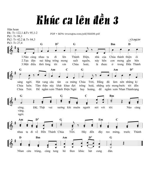 Sheet PDF of Khúc Ca Lên Đền 3