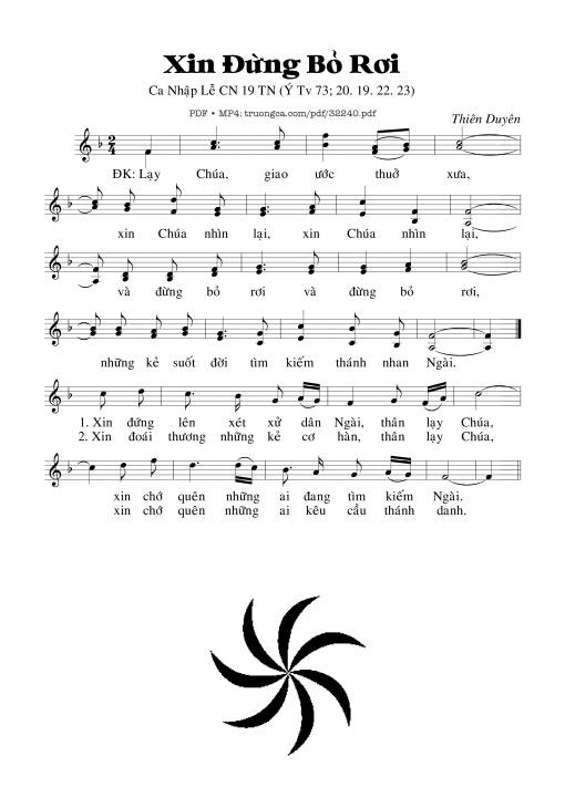 Sheet PDF of Thánh Vịnh 73, Xin Đừng Bỏ Rơi