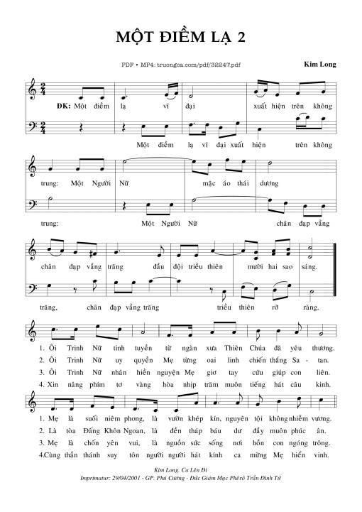 Sheet PDF of Một Điềm Lạ 2