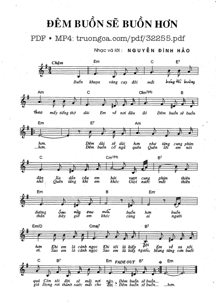 Sheet PDF of Đêm buồn sẽ buồn hơn