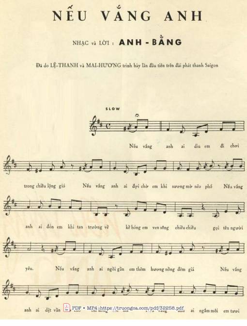 Nếu Vắng Anh - Nguyên Sa