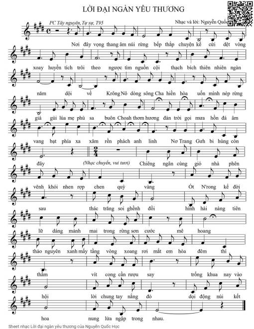 Sheet PDF of Lời đại ngàn yêu thương