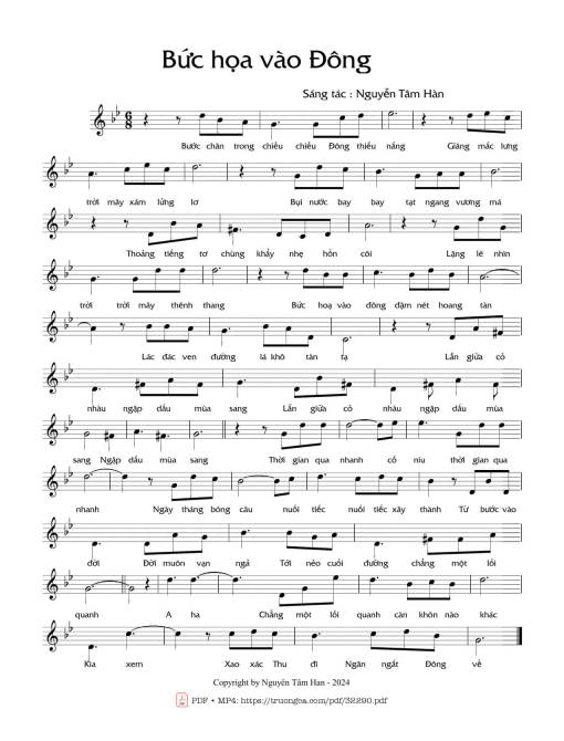 Sheet PDF of Bức họa vào đông