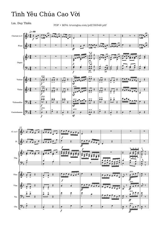 Tình Chúa Cao Vời (Hợp xướng Violin, Organ, Sáo)