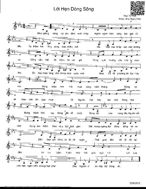 Sheet PDF of Lời hẹn dòng sông