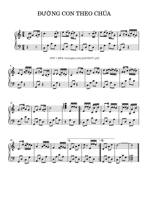 Đường con theo Chúa Piano