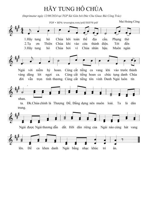 Hãy Tung Hô Chúa - Mai Hoàng Công