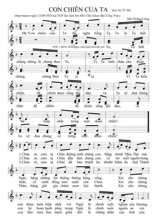 Sheet PDF of Con Chiên Của Ta